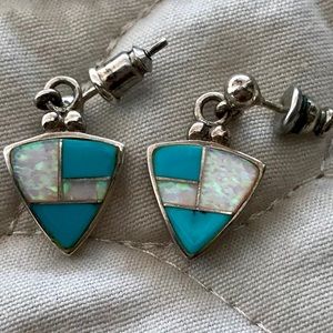 Artisan Opal Turquoise Earrings